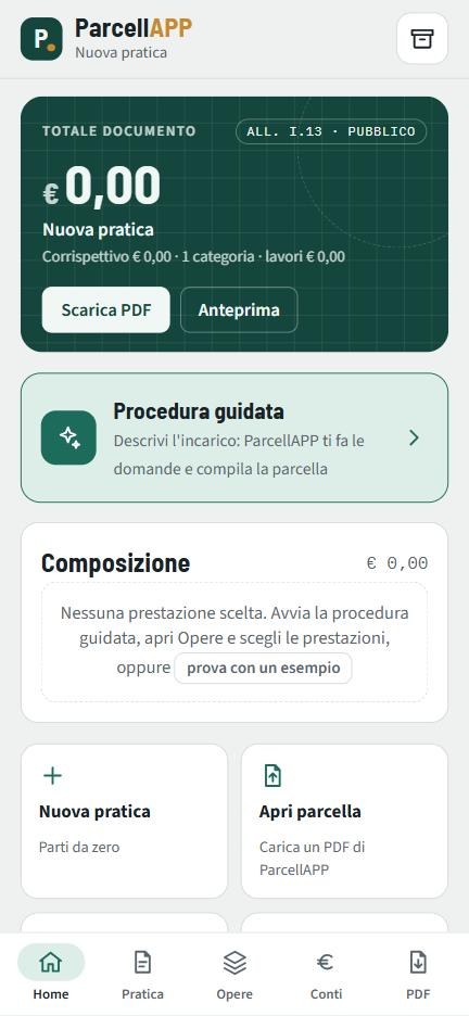 Schermata di ParcellAPP